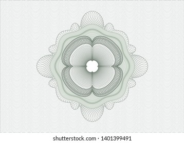 Green passport rosette. Vector Illustration. Detailed.