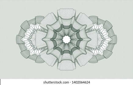 Green passport rosette. Vector Illustration. Detailed.