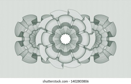 Green passport rosette. Vector Illustration. Detailed.
