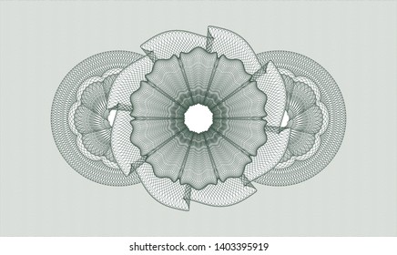 Green passport rosette. Vector Illustration. Detailed.