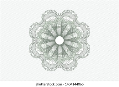 Green passport rosette. Vector Illustration. Detailed.