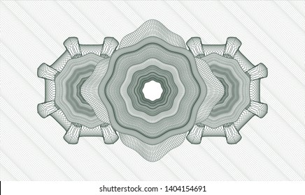 Green passport rosette. Vector Illustration. Detailed.