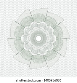 Green passport rosette. Vector Illustration. Detailed.