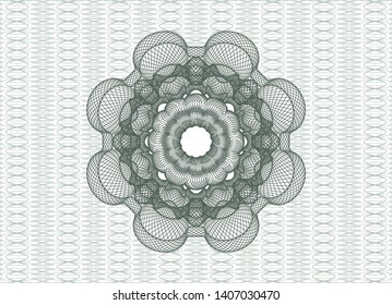 Green passport rosette. Vector Illustration. Detailed.