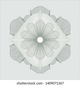 Green passport rosette. Vector Illustration. Detailed.