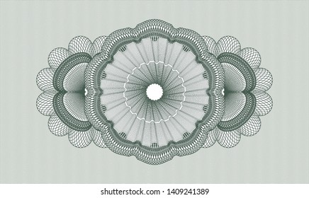 Green passport rosette. Vector Illustration. Detailed.