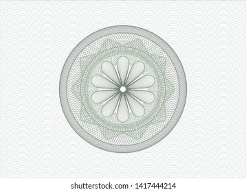 Green passport rosette. Vector Illustration. Detailed.