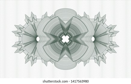 Green passport rosette. Vector Illustration. Detailed.