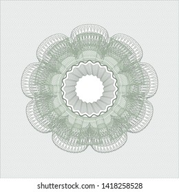 Green passport rosette. Vector Illustration. Detailed.