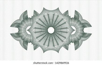 Green passport rosette. Vector Illustration. Detailed.