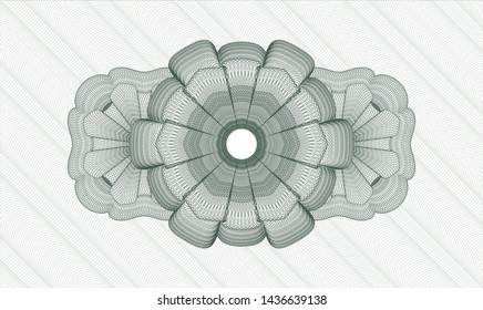 Green passport rosette. Vector Illustration. Detailed.