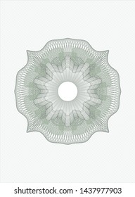 Green passport rosette. Vector Illustration. Detailed.