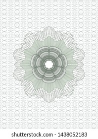 Green passport rosette. Vector Illustration. Detailed.