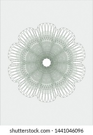 Green passport rosette. Vector Illustration. Detailed.