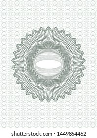 Green passport rosette. Vector Illustration. Detailed.