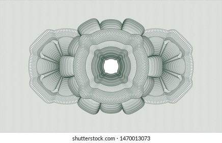 Green passport rosette. Vector Illustration. Detailed.