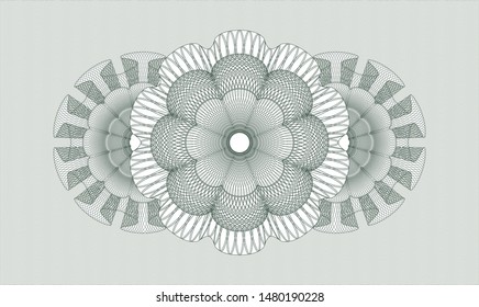 Green passport rosette. Vector Illustration. Detailed.