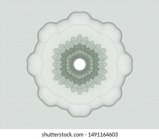 Green passport rosette. Vector Illustration. Detailed.
