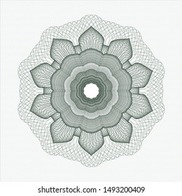 Green passport rosette. Vector Illustration. Detailed.