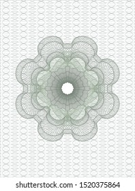 Green passport rosette. Vector Illustration. Detailed.
