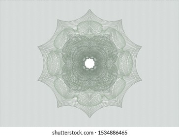 Green passport rosette. Vector Illustration. Detailed.