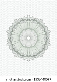 Green passport rosette. Vector Illustration. Detailed.
