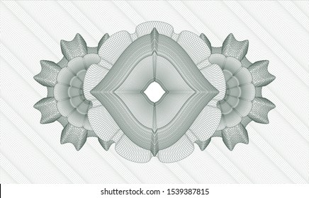 Green passport rosette. Vector Illustration. Detailed.