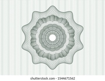 Green passport rosette. Vector Illustration. Detailed.