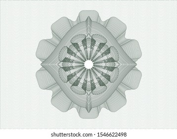 Green passport rosette. Vector Illustration. Detailed.