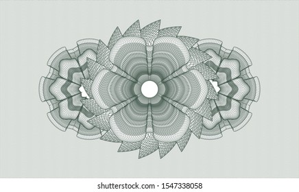 Green passport rosette. Vector Illustration. Detailed.