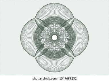 Green passport rosette. Vector Illustration. Detailed.