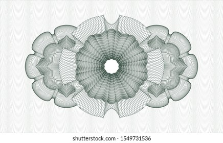 Green passport rosette. Vector Illustration. Detailed.