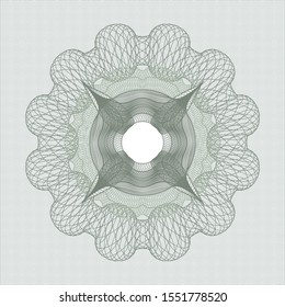 Green passport rosette. Vector Illustration. Detailed.
