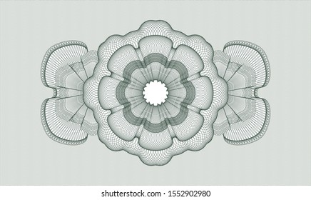 Green passport rosette. Vector Illustration. Detailed.
