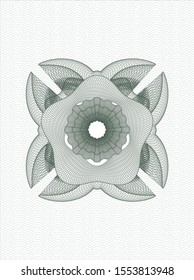 Green passport rosette. Vector Illustration. Detailed.