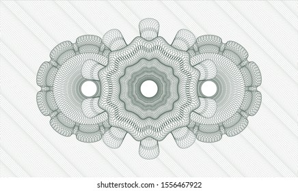 Green passport rosette. Vector Illustration. Detailed.