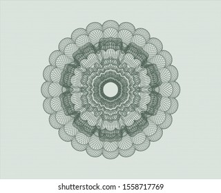 Green passport rosette. Vector Illustration. Detailed.