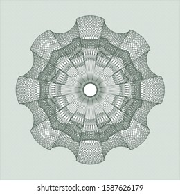 Green passport rosette. Vector Illustration. Detailed.