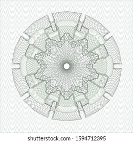 Green passport rosette. Vector Illustration. Detailed.