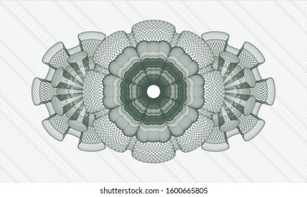 Green passport rosette. Vector Illustration. Detailed.