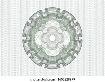 Green passport rosette. Vector Illustration. Detailed.
