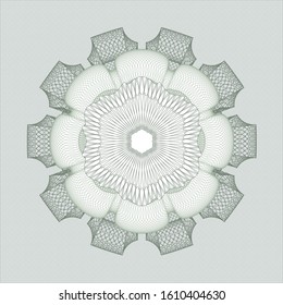 Green passport rosette. Vector Illustration. Detailed.