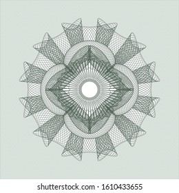 Green passport rosette. Vector Illustration. Detailed.