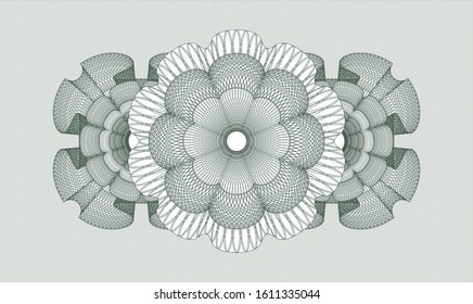 Green passport rosette. Vector Illustration. Detailed.