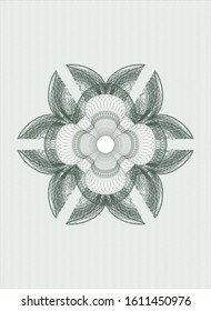 Green passport rosette. Vector Illustration. Detailed.