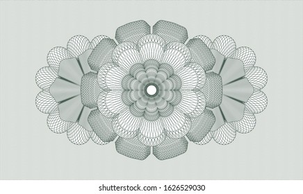 Green passport rosette. Vector Illustration. Detailed.