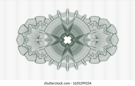 Green passport rosette. Vector Illustration. Detailed.