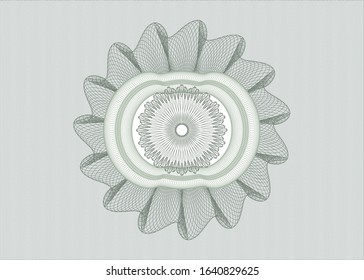 Green passport rosette. Vector Illustration. Detailed.