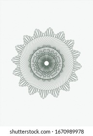 Green passport rosette. Vector Illustration. Detailed.