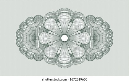 Green passport rosette. Vector Illustration. Detailed.
